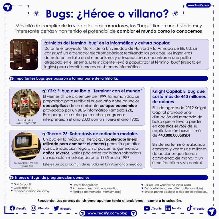 Infografia de Bugs por Tecsify