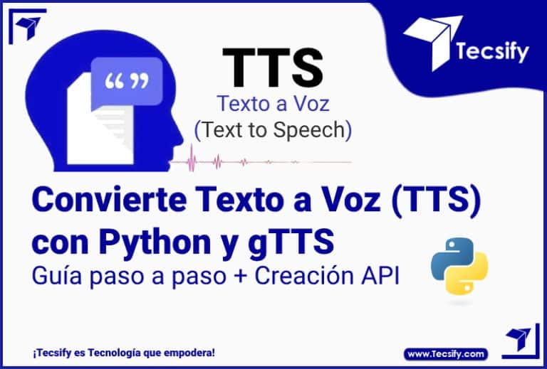 Portada del articulo de conversión de texto a voz con Python por Tecsify
